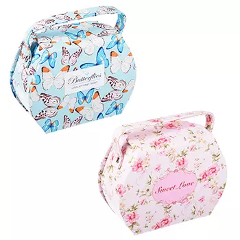 Шкатулка для украшений с отделениями 16х12х7 см, полиэстер, 2 дизайна