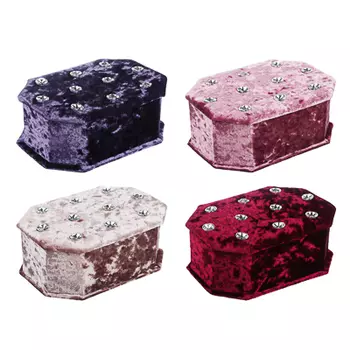 Шкатулка для украшений с зеркалом, 12х17,5х6,8 см, полиэстер, 4 цвета