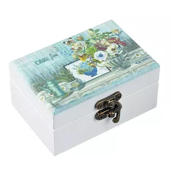 Шкатулка для украшений "Ваза с цветами", 9,5х6,5х4,5 см, МДФ