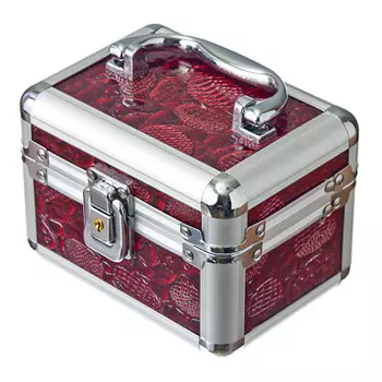 Шкатулка-кейс для украшений на замке, 14х10х10см, металл, ПВХ, 4 цвета, арт.048С