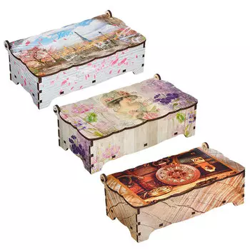Шкатулка, МДФ, 17х9,5х5 см, 3 дизайна