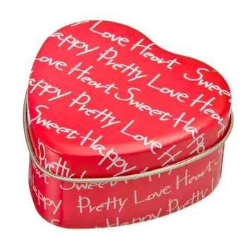 Шкатулка, металл, 6,8х7х3,7см, в виде сердца, 4 цвета, арт.03-02