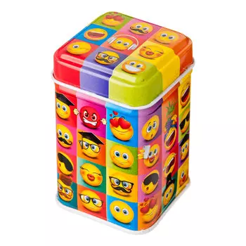 Шкатулка металл, 7х4,5х4,5см, Смайломания