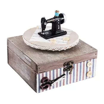 Шкатулка музыкальная 14х14х12 см, МДФ, полистоун