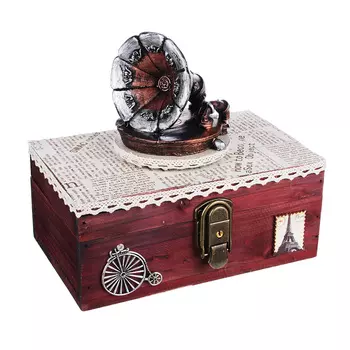 Шкатулка музыкальная 21,5х13,5х18,5 см, МДФ, полистоун