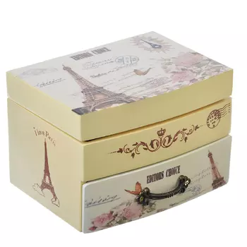 Шкатулка музыкальная для украшений с зеркалом, МДФ, 13,1х9,6х8,9см