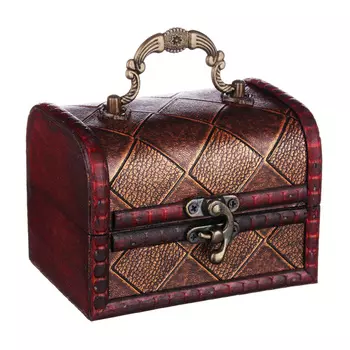 Шкатулка сундучок 12х8,7х9 см, МДФ, полиэстер,