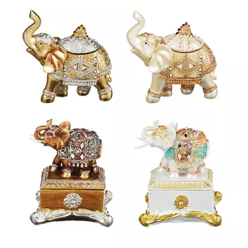 Шкатулка в форме слона, 6х13х15см, 10х11,5х14см, 2 вида, полистоун