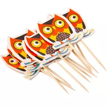 Шпажки для канапе 12шт, 8,5см, бамбук, бумага, 3 дизайна