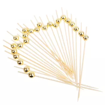 Шпажки для канапе 24шт, бамбук, пластик, 12см