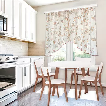 Штора для кухни 285х160 см PROVANCE "Цветочная поляна", 5 цветов, ПЭ