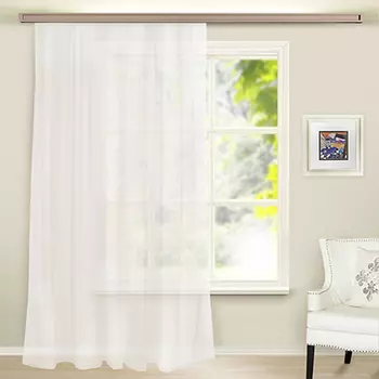 Штора для кухни вуаль, ПЭ, 145х150см, белый, WITERRA