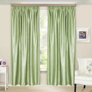 Штора портьерная блэкаут, ПЭ, 135х260см, "Листья", зеленое яблоко 43709