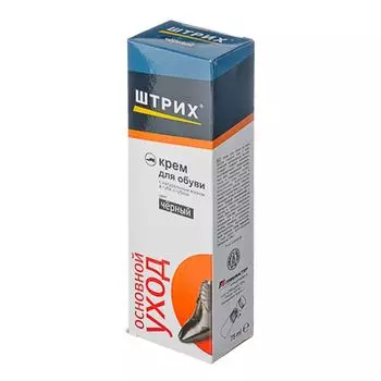 ШТРИХ Крем для обуви, туба с губкой 75мл, черный, осн. уход, 91249111