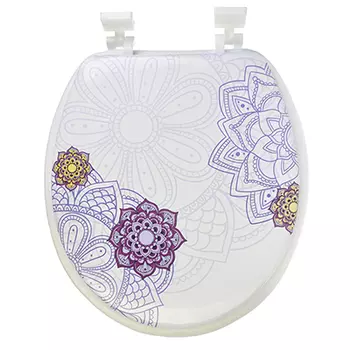 Сиденье для унитаза ПВХ, 40x36см, "Цветочки"