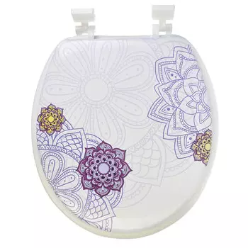 Сиденье для унитаза ПВХ, 40x36см, "Цветочки"