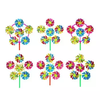 SILAPRO Ветрячок детский Цветочки, 6 насадок, 49см, d21см, пластик