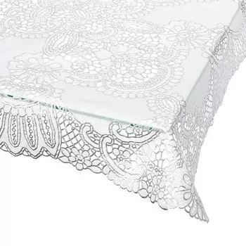 Скатерть на стол ажурная, пвх, 135x180см, VETTA