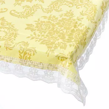 Скатерть на стол виниловая, на фланелевой основе с ажурной каймой 137x137см, VETTA