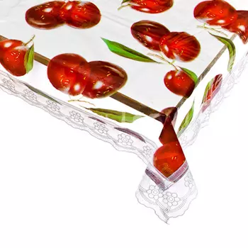 Скатерть на стол виниловая, прозрачная клеенка с ажурной каймой, 152х228см, VETTA