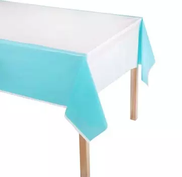 Скатерть праздничная, 137x183см, пластик, голубой