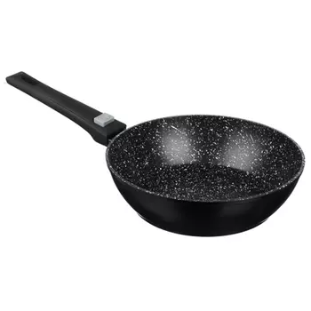 Сковорода глубокая d. 24 см СЛАВЯНА Оникс, съемная ручка, индукция