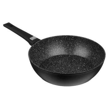 Сковорода глубокая d. 28 см СЛАВЯНА Оникс, съемная ручка, индукция