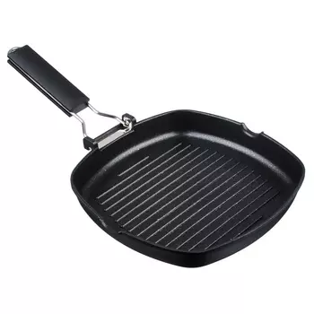 Сковорода-гриль 24х24 см СЛАВЯНА Кобальт, литая с антипригарным покрытием, индукция