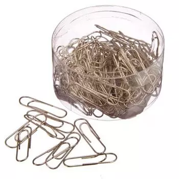 Скрепки канцелярские, металл, 100 шт