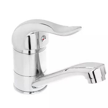 Смеситель для кухни, однорычажный, низкий излив 15см, хром, 1S15