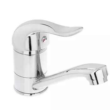 Смеситель для кухни, однорычажный, низкий излив 15см, хром, 1S15