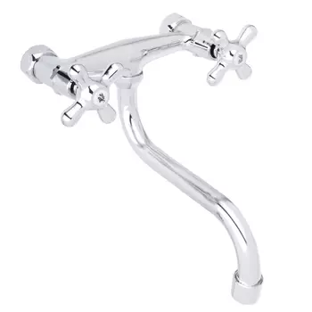 Смеситель для кухни пристенный СоюзКран, двухвентильный, круглый излив 22см, хром, SK2014.3