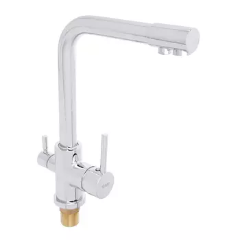 Смеситель для кухни RAIN Аметист с фильтром для питьевой воды, однорычажный, высокий излив 30см хром