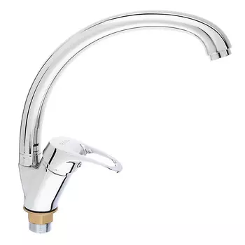 Смеситель для кухни с высоким изливом, картридж 35 мм, гайка, латунь, "Сапфир" RAIN