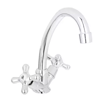 Смеситель для кухни СоюзКран, двухвентильный, высокий поворотный излив 20см, хром, SK2014.1