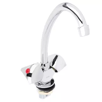 Смеситель для кухни СоюзКран, двухвентильный, высокий поворотный излив 20см, хром, SK2044.1