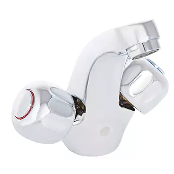 Смеситель для раковины, двухвентильный, монолитный, хром, 2С