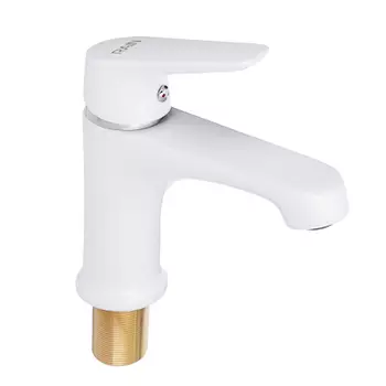 Смеситель для раковины RAIN Алмаз, однорычажный, белый