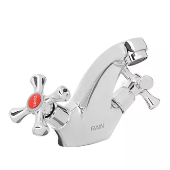 Смеситель для раковины RAIN Нефрит, двухвентильный, хром