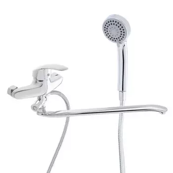 Смеситель для ванны, длинный излив 40 см, с душевым комплектом, картридж 40 мм, керамический диверто