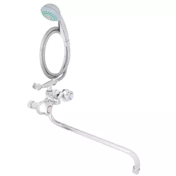 Смеситель для ванны с душем RAIN Кварц, двухвентильный, круглый излив 40см, хром