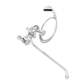 Смеситель для ванны с душем СоюзКран, двухвентильный, круглый излив 35см, хром, SK2082