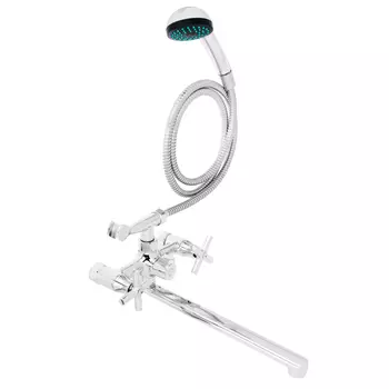 Смеситель для ванны с душем СоюзКран, двухвентильный, прямой излив 35см, хром, SK2062