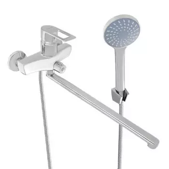 Смеситель для ванны с душем СоюзКран, однорычажный, прямой излив 40см, хром, SK1052