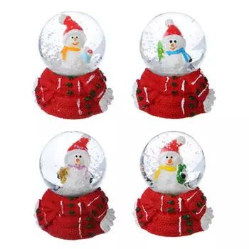 Снежный шар СНОУ БУМ 7,5 см, полистоун, со Снеговиком, 4 дизайна