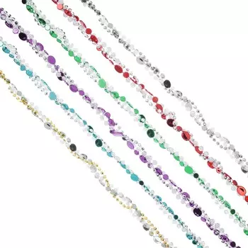 СНОУ БУМ Бусы декоративные, 200 см, пластик, 6 цветов, арт. 2021-4