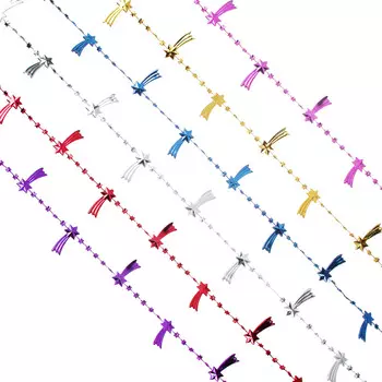 СНОУ БУМ Бусы декоративные, 200 см, пластик, 6 цветов, арт. 2021-7