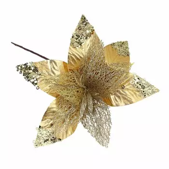 СНОУ БУМ Цветок декоративный 36x68 см, полиэстер