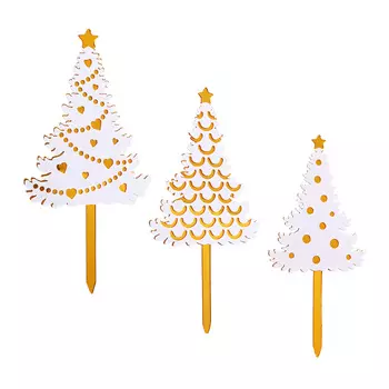 СНОУ БУМ Декор для праздничного стола, акрил, в виде елки, 3шт