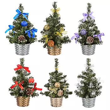 СНОУ БУМ Елка декоративная, пластик, полиэстер, 20см, 7 цветов